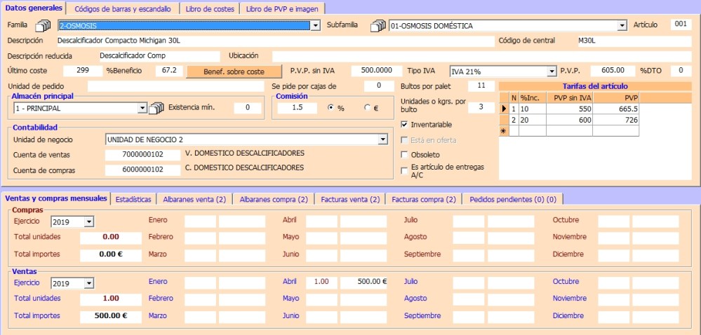 Catalogo - Datos generales