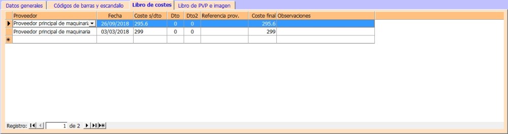 Catalogo - Libro de costes