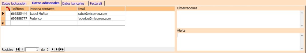 Clientes - Datos adicionales
