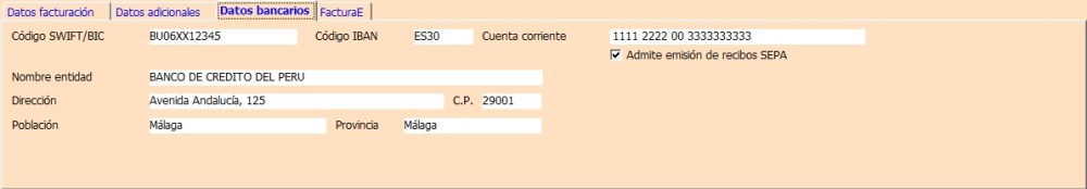 Clientes - Datos bancarios